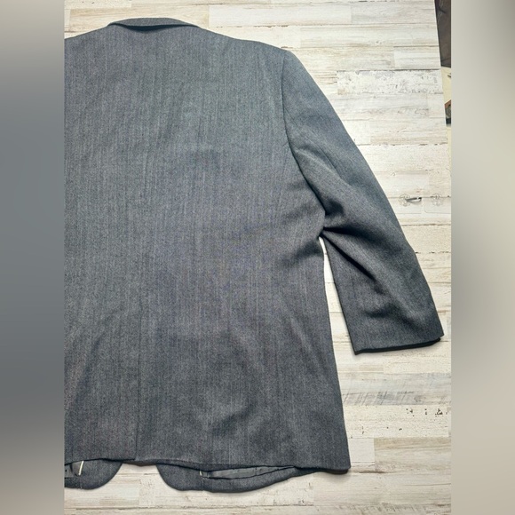 Joseph & Feiss Gold 54L Gray 100% Lambswool Blazer Jacket Sport Coat - Picture 7 of 11